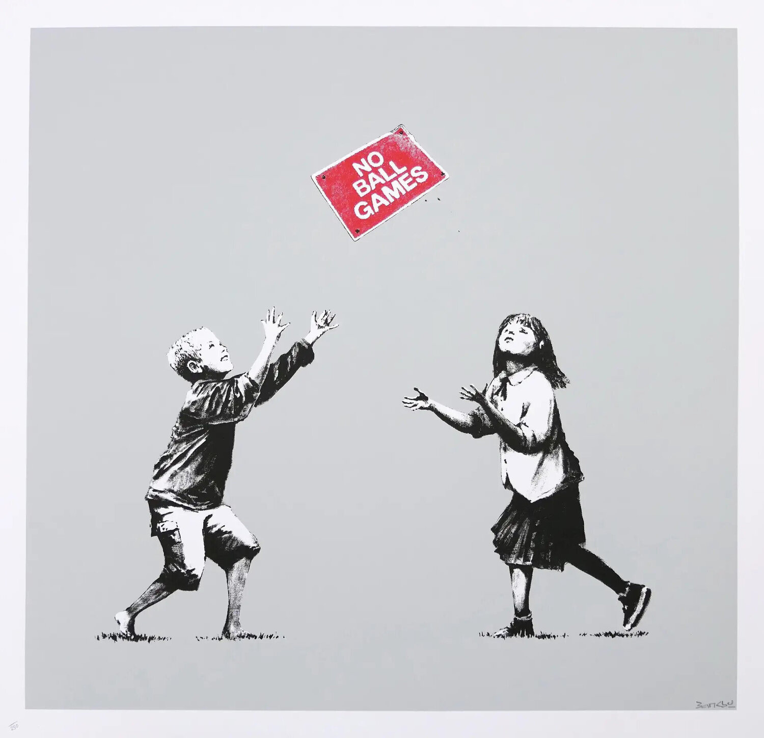 No Ball Games (Grey) Banksy Stampa in vendita