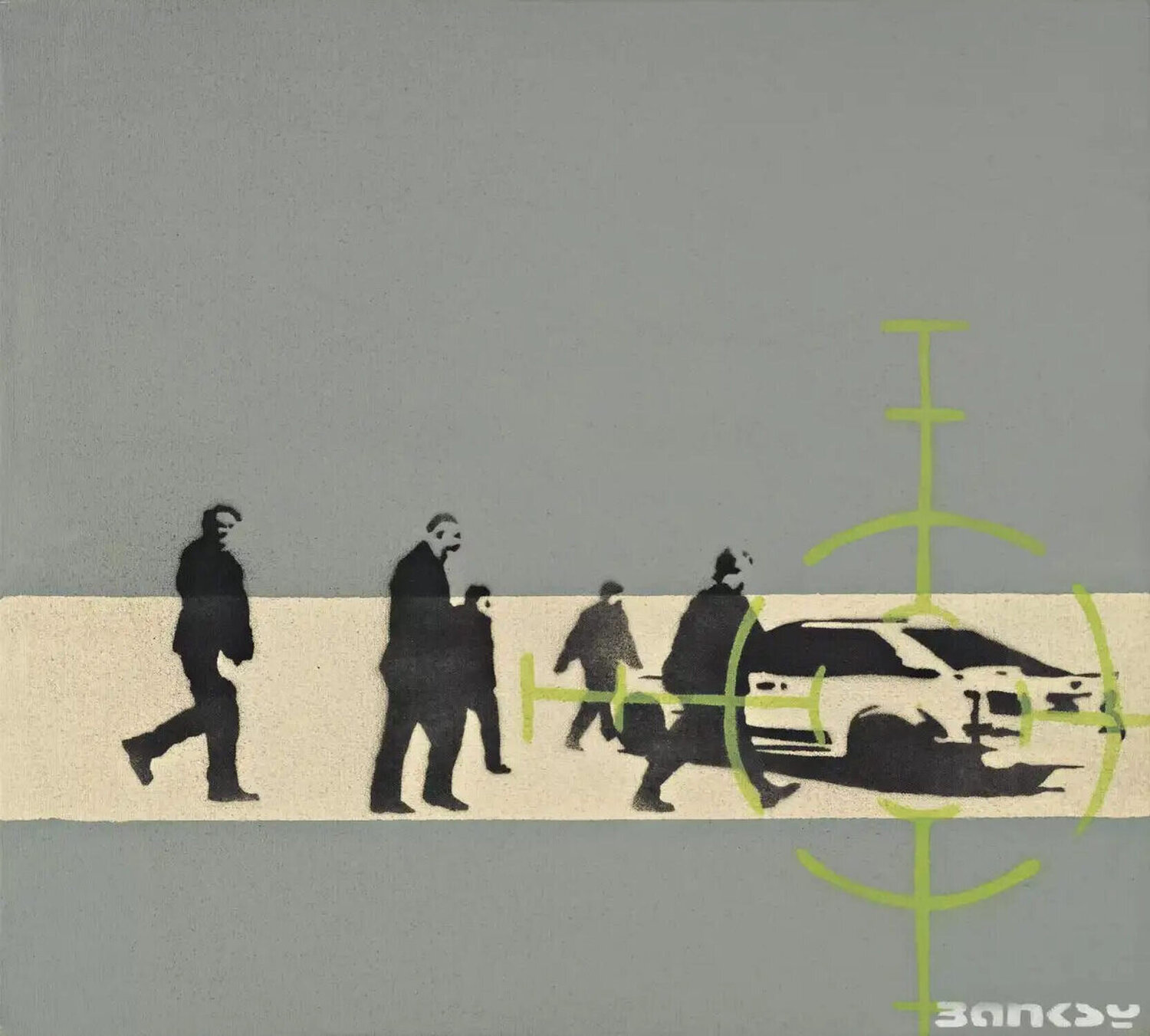 Precision Bombing Banksy Dipinto originale in vendita