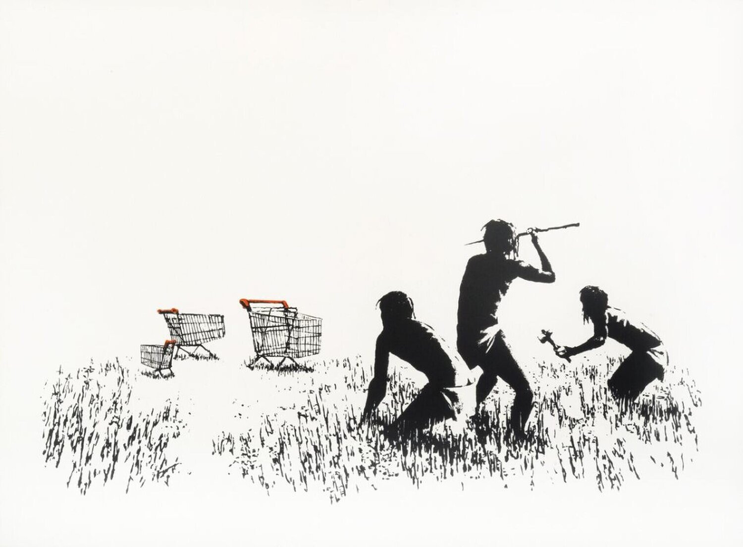 Trolleys (Black and White)  Banksy Impresión en venta