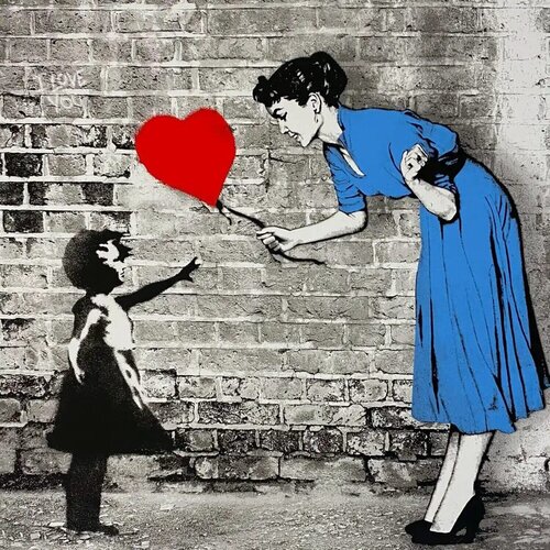 LOVE CATCHER (Bleu) ❤️ Love-catcher blue van Mr. Brainwash, Afdruk te koop op Singulart