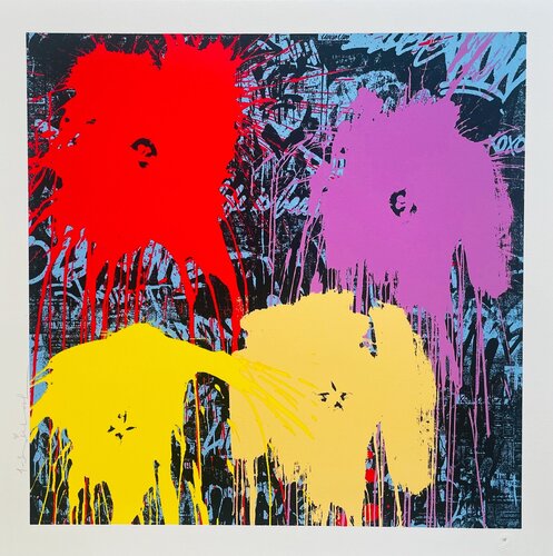 Flowarh$ (Variation Red) von Mr. Brainwash, Druck kaufen auf Singulart