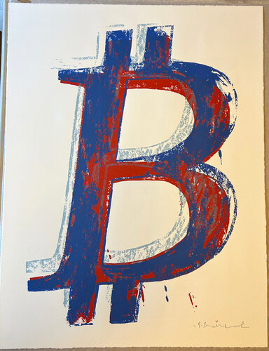 Bitcoin - Blue and Red van Mr. Brainwash, Afdruk te koop op Singulart