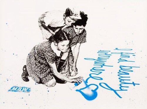 I Find Beauty Everywhere (Blue) van Mr. Brainwash, Afdruk te koop op Singulart