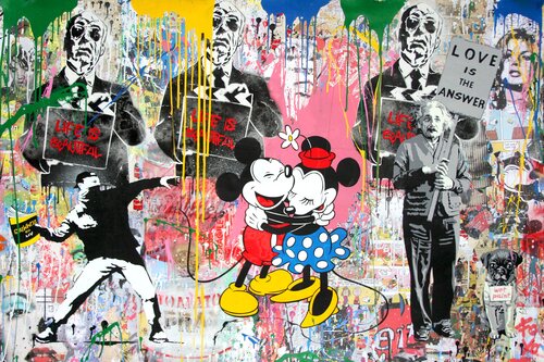Einstein, Thrower and Mickey & Minnie di Mr. Brainwash, Stampa in vendita su Singulart