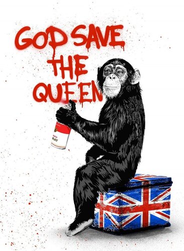 God Save the Queen di Mr. Brainwash, Stampa in vendita su Singulart
