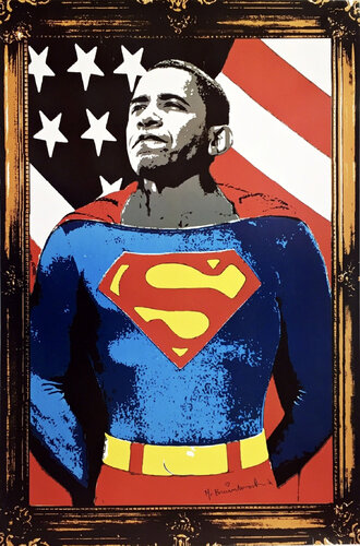 Obama Superman, Signed van Mr. Brainwash, Afdruk te koop op Singulart