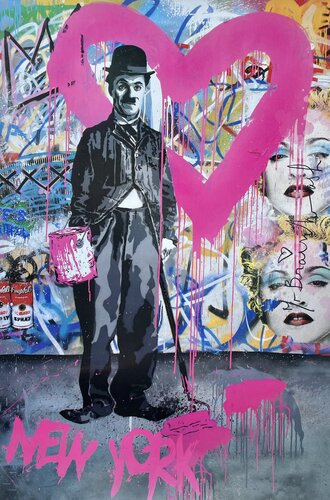 Charlie Chaplin New York van Mr. Brainwash, Afdruk te koop op Singulart