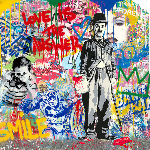 Chaplin van Mr. Brainwash, Werk op papier te koop op Singulart
