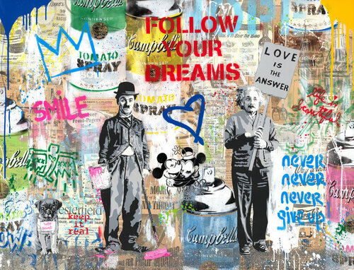 JUXTAPOSE van Mr. Brainwash, Schilderij te koop op Singulart