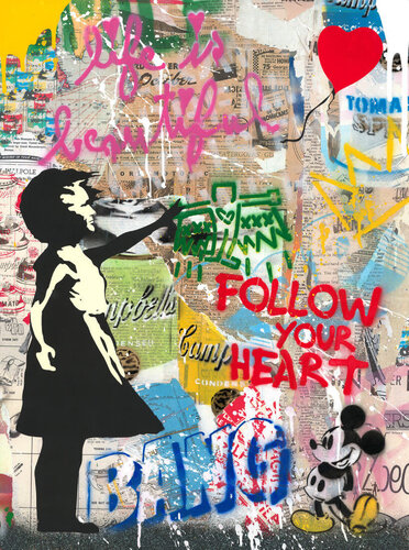 Balloon Girl van Mr. Brainwash, Schilderij te koop op Singulart