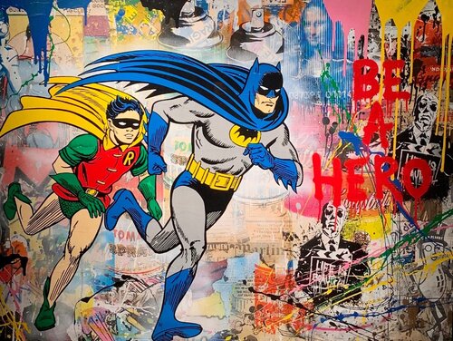 Batman & Robin van Mr. Brainwash, Schilderij te koop op Singulart