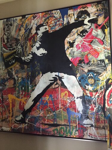 Bansky Thrower van Mr. Brainwash, Schilderij te koop op Singulart