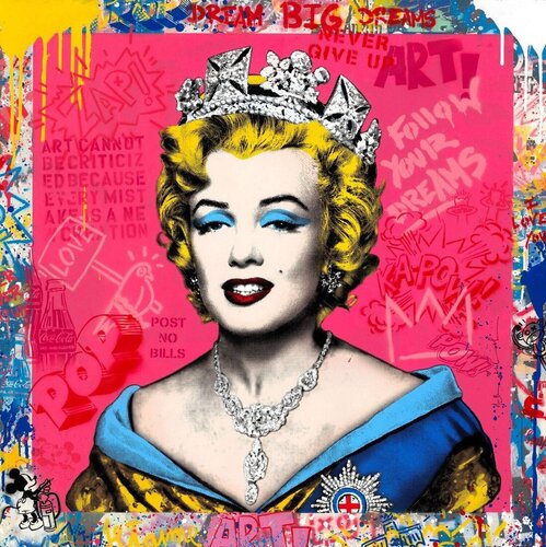 Queen Marilyn - Pink van Mr. Brainwash, Schilderij te koop op Singulart