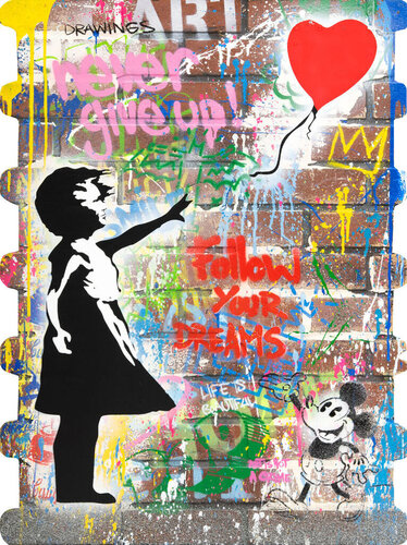 Balloon Girl van Mr. Brainwash, Schilderij te koop op Singulart