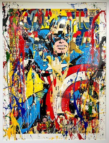 Captain America van Mr. Brainwash, Werk op papier te koop op Singulart