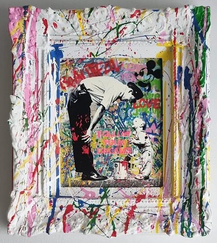 Mr Brainwash Not Guilty Unique Mixed Media Painting on Canvas and Wooden Frame van Mr. Brainwash, Schilderij te koop op Singulart