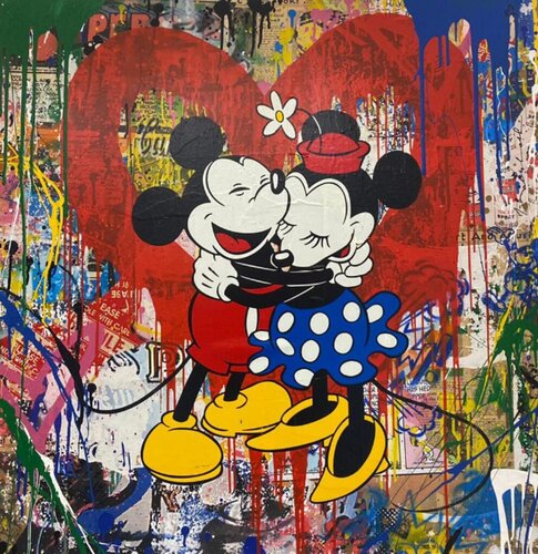 Mickey & Minnie van Mr. Brainwash, Schilderij te koop op Singulart