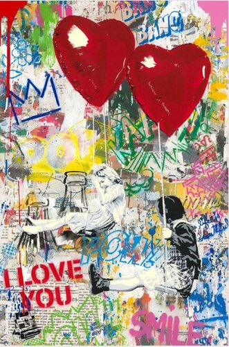 Love is in the Air van Mr. Brainwash, Schilderij te koop op Singulart