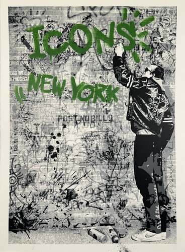 The Wall (Green) van Mr. Brainwash, Andere media te koop op Singulart