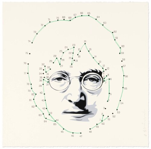 CONNECTING LENNON GREEN van Mr. Brainwash, Werk op papier te koop op Singulart
