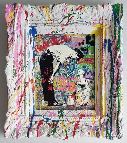 Mr Brainwash Not Guilty Unique Mixed Media Painting on Canvas and Wooden Frame van Mr. Brainwash, Schilderij te koop op Singulart