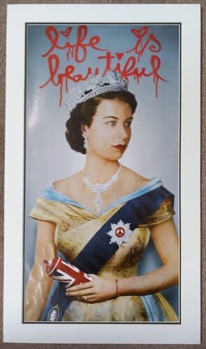 'Life Is Beautiful' Queen Elizabeth II by Mr. Brainwash, Print for Sale on Singulart