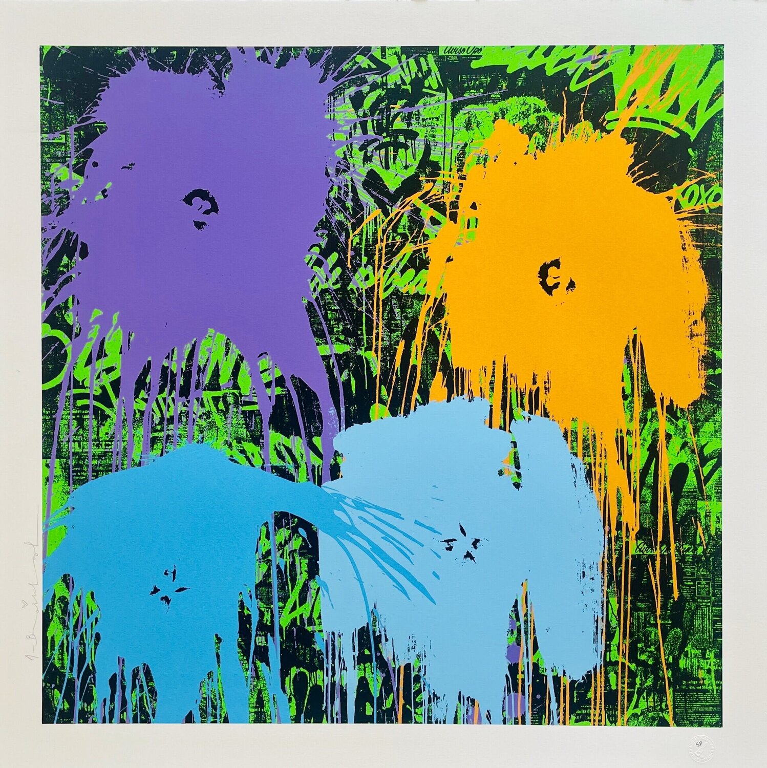Flowarh$ (Variation Blue) Mr. Brainwash Druck zu verkaufen