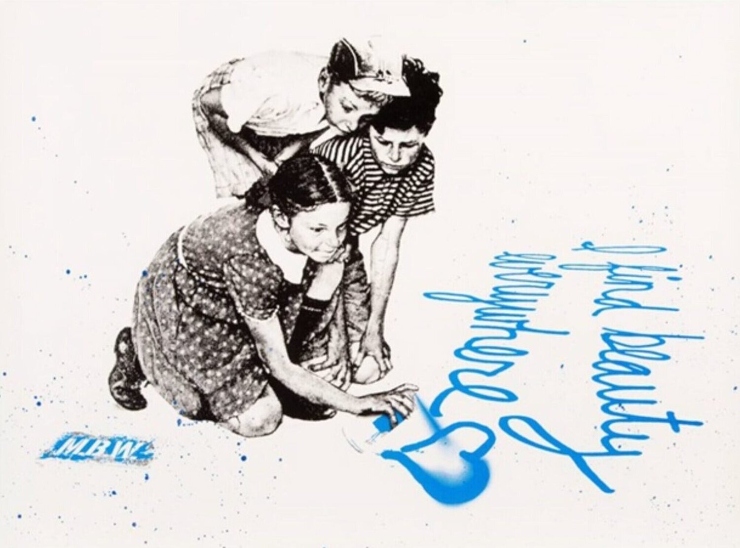 I Find Beauty Everywhere (Blue) Mr. Brainwash Druck zu verkaufen