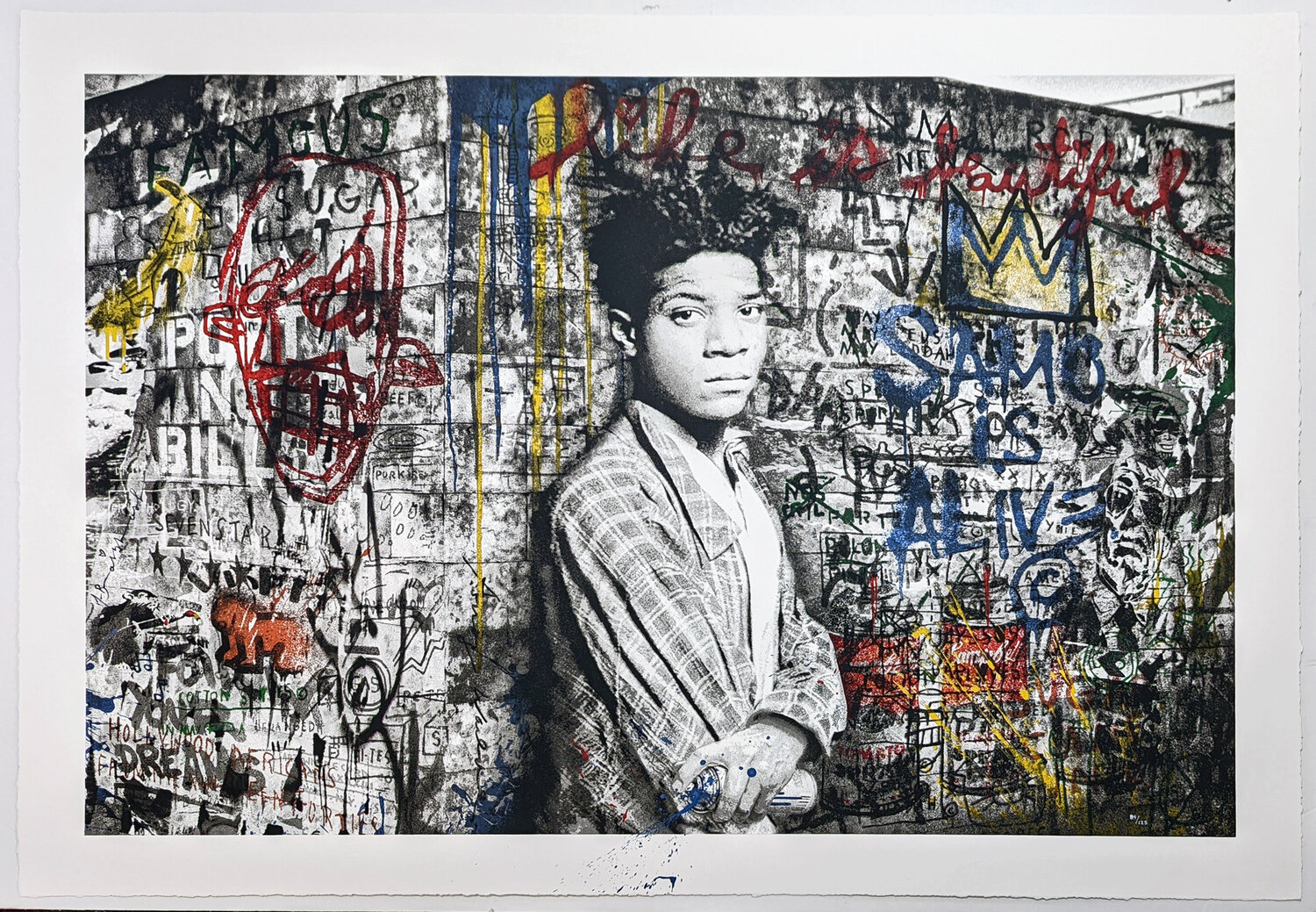 SAMO IS ALIVE (BASQUIAT) Mr. Brainwash Afdruk te koop