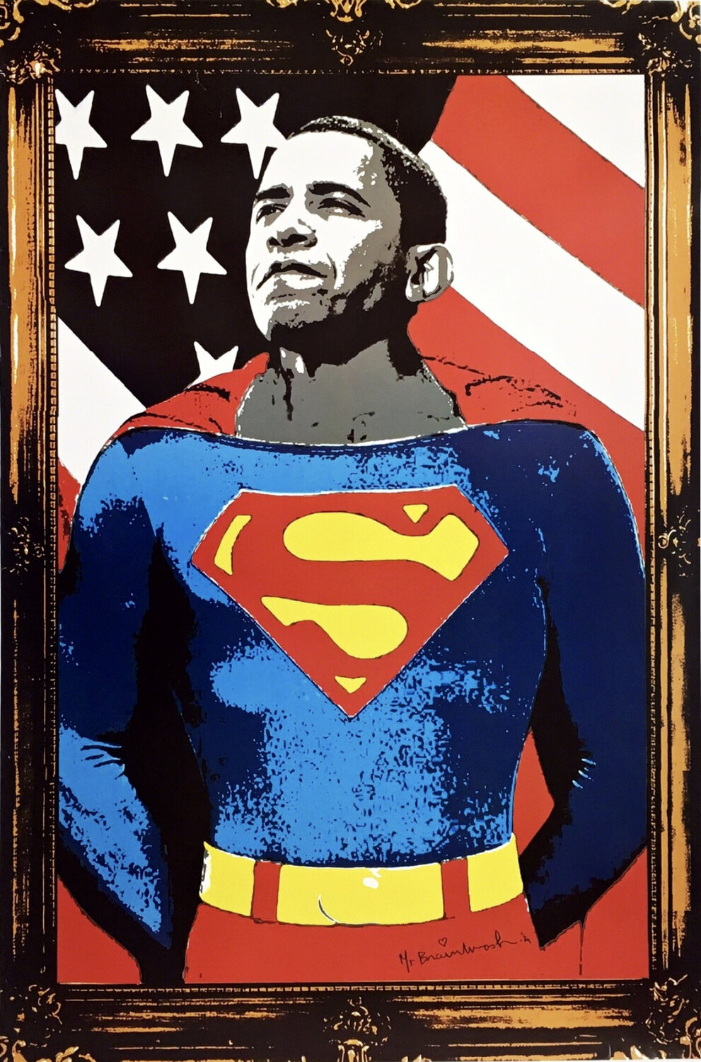 Obama Superman, Signed Mr. Brainwash Afdruk te koop