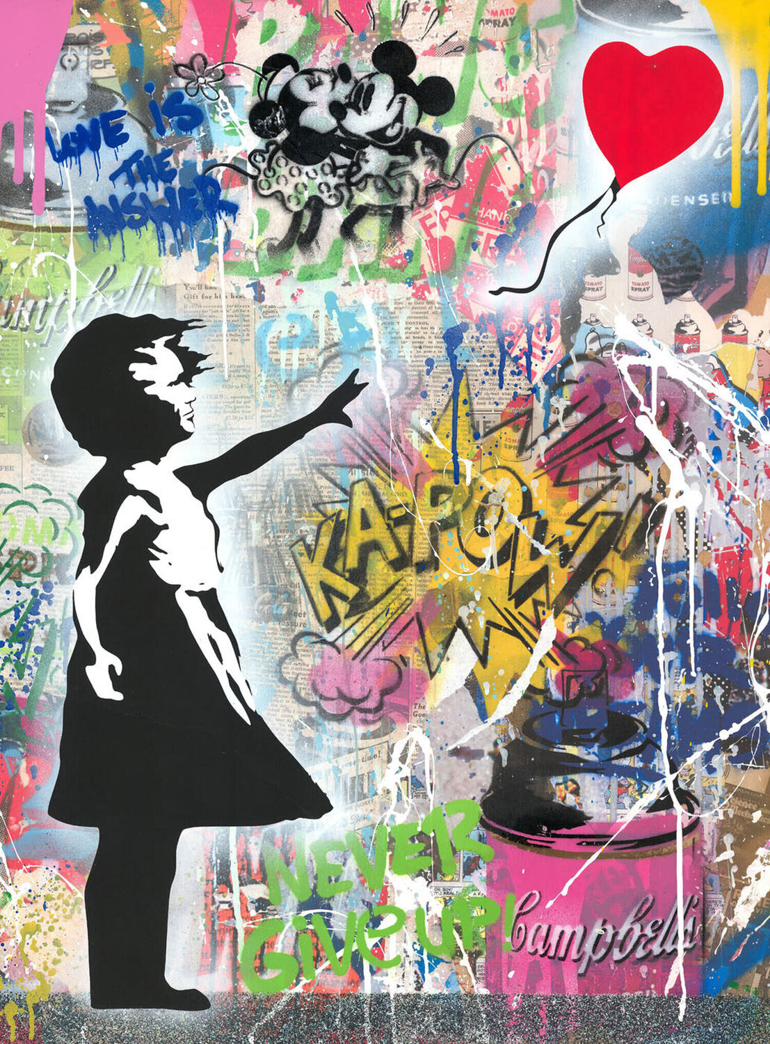 Balloon girl Mr. Brainwash Werk op papier te koop