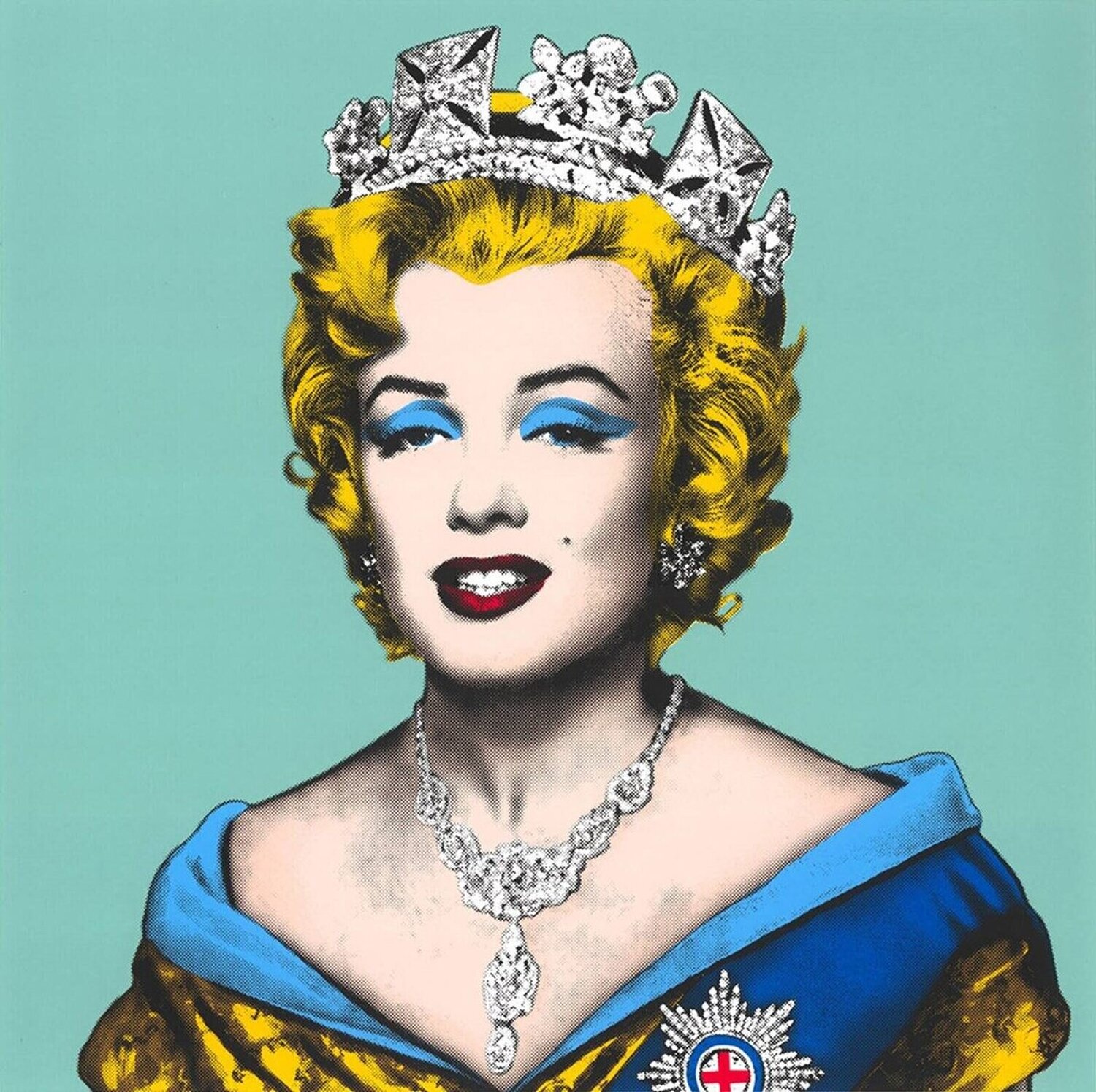 Queen Marilyn (Blue) Mr. Brainwash Afdruk te koop