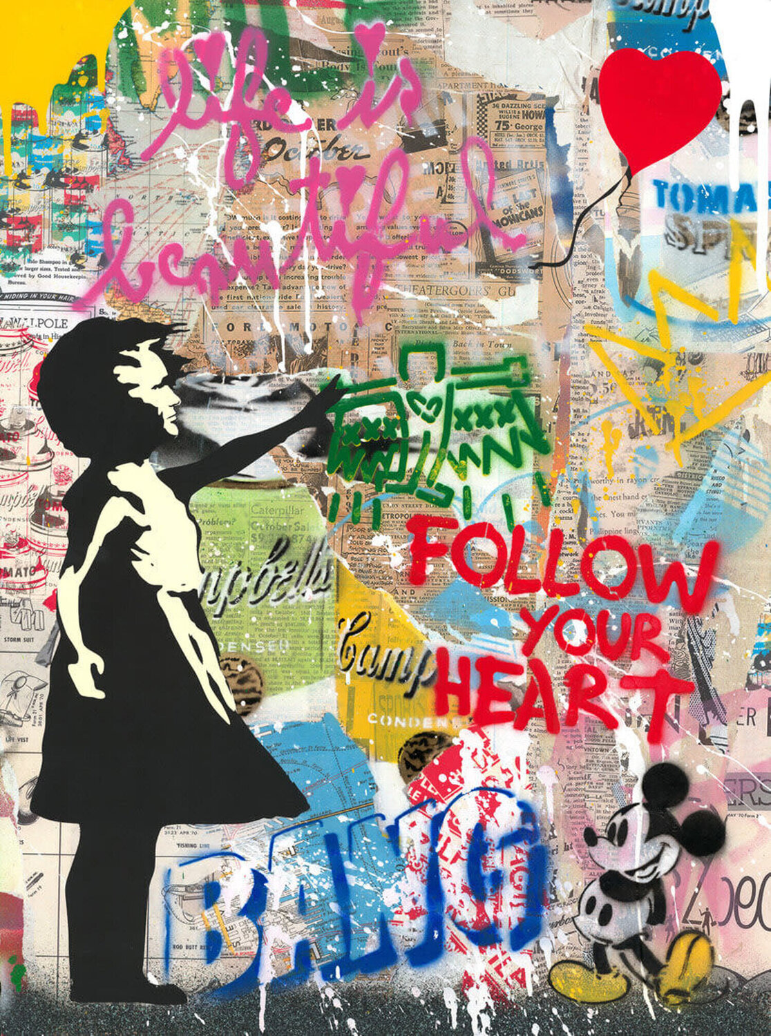 Balloon Girl Mr. Brainwash Dipinto originale in vendita