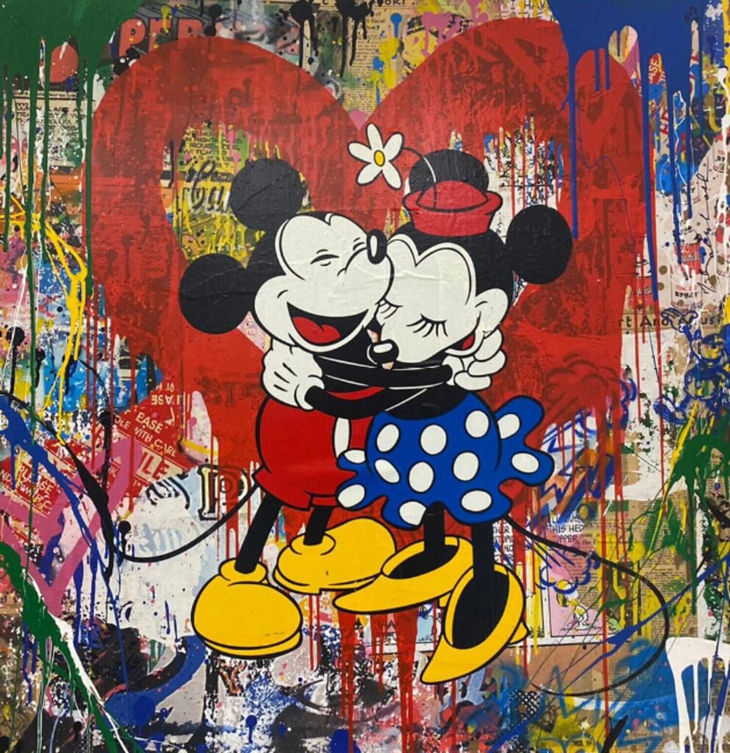 Mickey & Minnie Mr. Brainwash Origineel schilderij te koop