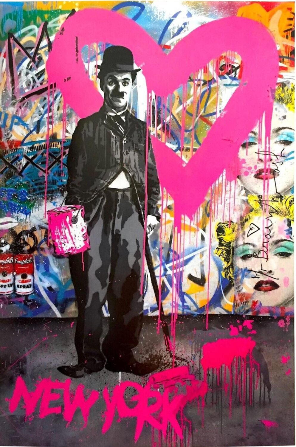 Charlie Chaplin, Madonna, New York Love Mr. Brainwash Druck zu verkaufen