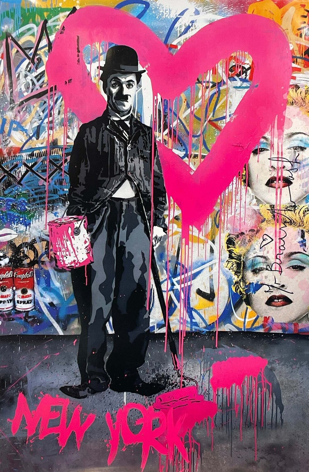Charlie Chaplin Mr. Brainwash Print for sale