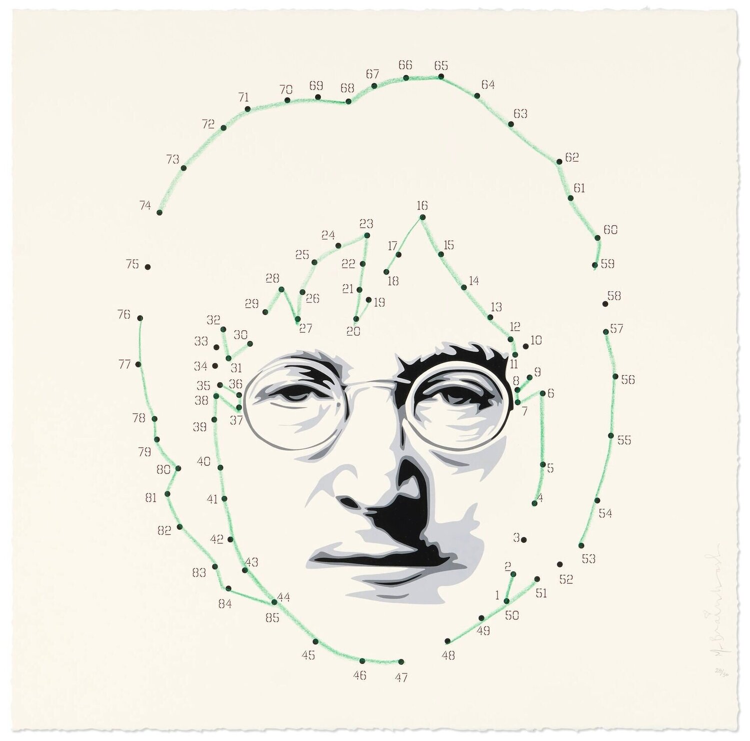 CONNECTING LENNON GREEN Mr. Brainwash Opera su carta in vendita