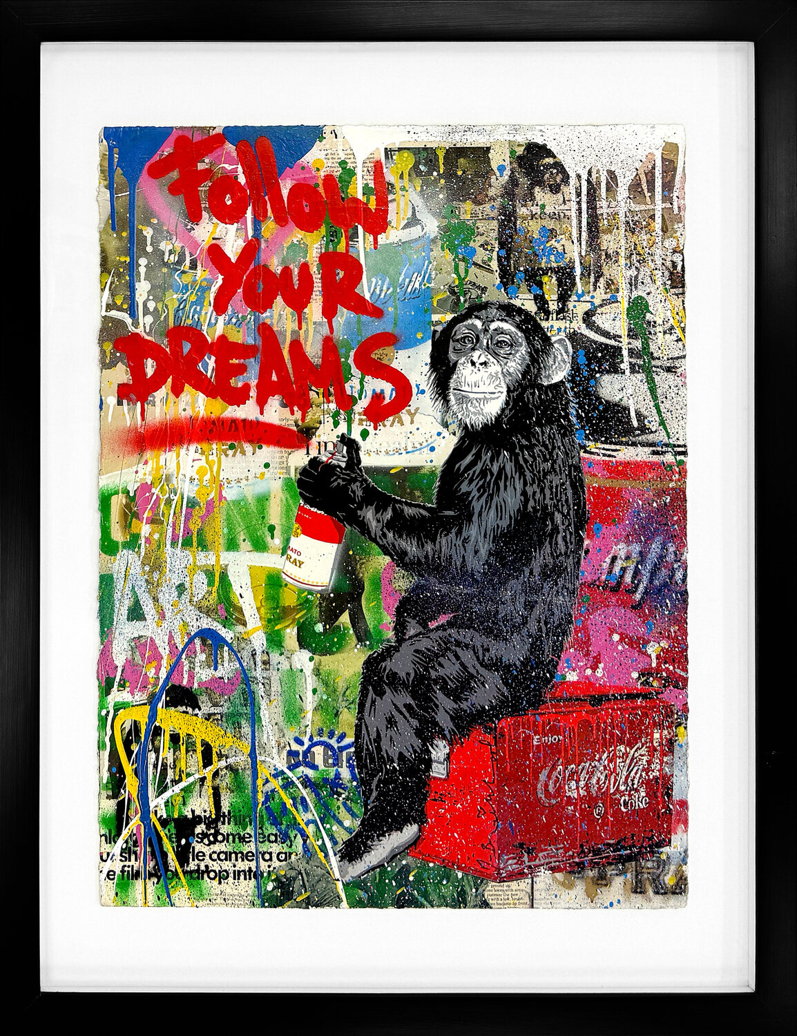 Everyday Life (original painting on paper) Mr. Brainwash Originalgemälde zu verkaufen