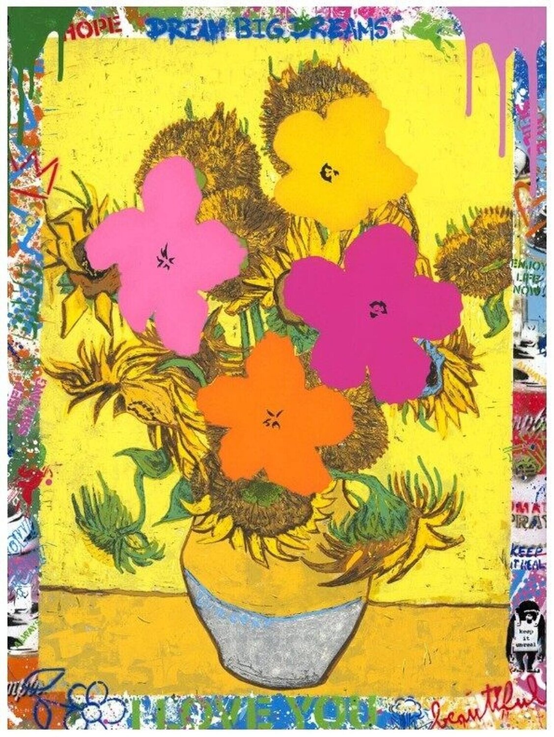 Flower And Sun, 2023 Mr. Brainwash Altri media in vendita