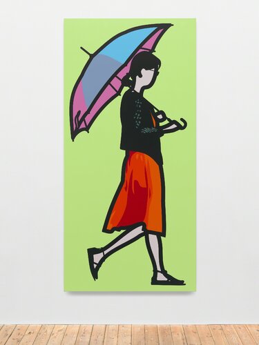 Pink Umbrella van Julian Opie, Schilderij te koop op Singulart