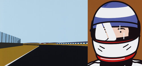 Oliver / Helmet (from the Imagine You Are Driving (Fast) portfolio) van Julian Opie, Afdruk te koop op Singulart