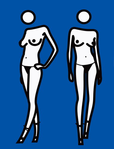 Woman posing in underpants in two stages 3 di Julian Opie, Pittura in vendita su Singulart