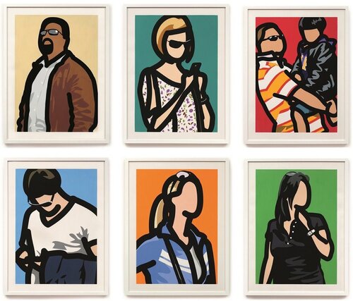 Tourists (set of 6 screenprints) van Julian Opie, Afdruk te koop op Singulart