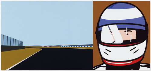 IMAGINE YOU ARE DRIVING (FAST) OLIVER WITH HELMET van Julian Opie, Afdruk te koop op Singulart