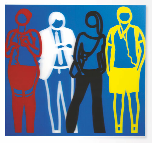 Standing People (Red, White, Black Yellow) par Julian Opie, Autres supports en vente sur Singulart