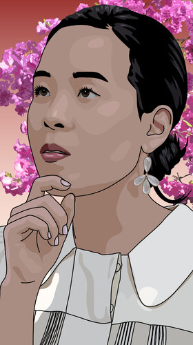 Joo Yeon contemplates her imminent wedding par Julian Opie, Peinture en vente sur Singulart
