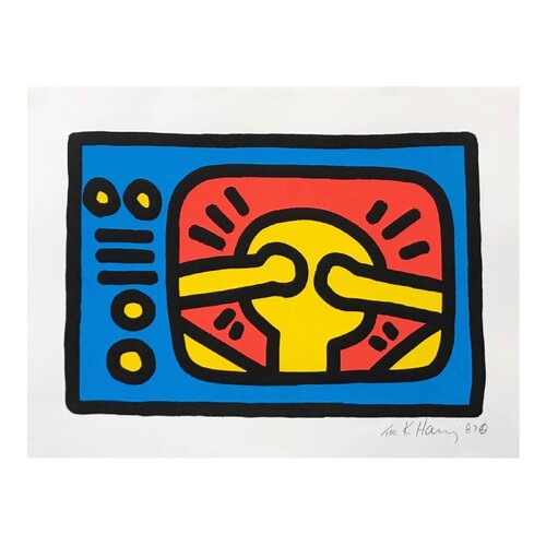 Untitled (Plate 3) (TV Head) van Keith Haring, Afdruk te koop op Singulart