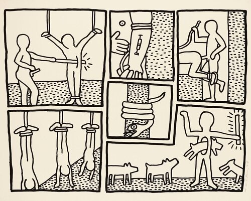 Blueprint Drawings: One Plate by Keith Haring, 인쇄 for Sale on Singulart