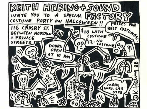 Keith Haring Sound Factory Halloween (Keith Haring Skeletons) van Keith Haring, Afdruk te koop op Singulart