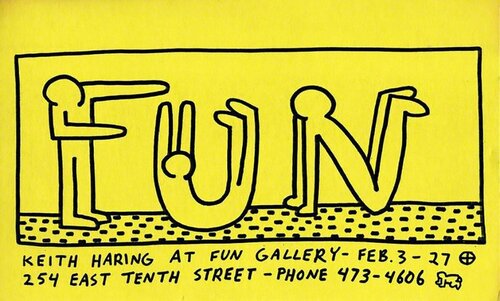 Keith Haring at Fun Gallery New York 1983 van Keith Haring, Afdruk te koop op Singulart